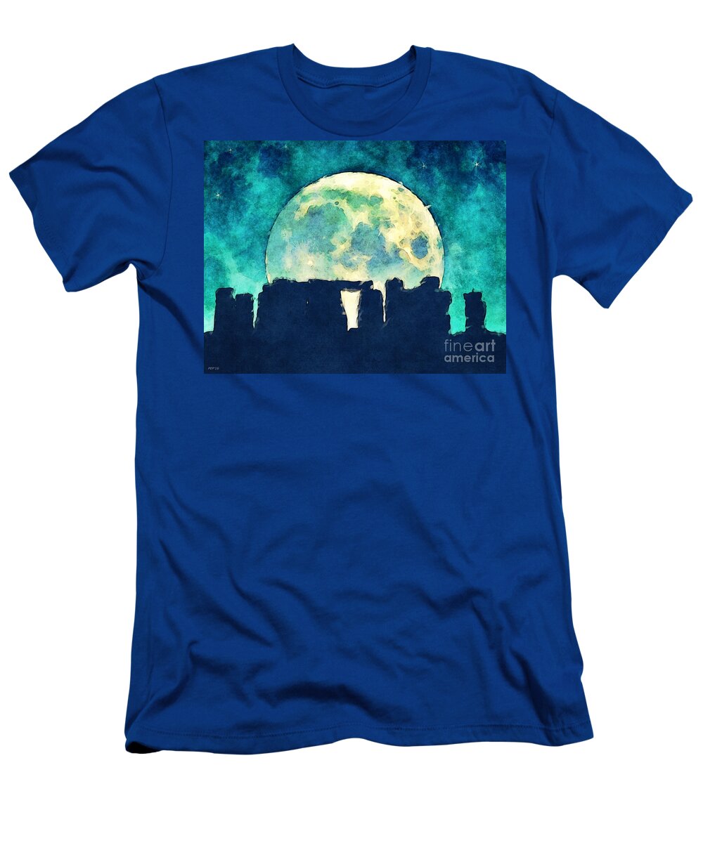 Stonehenge T-Shirt featuring the digital art Stonehenge #3 by Phil Perkins