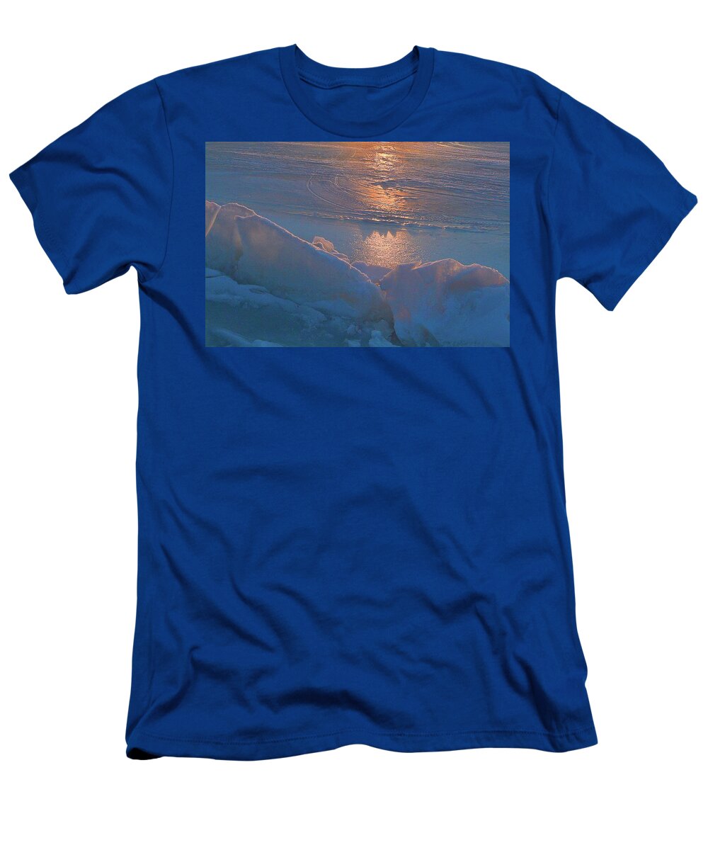Abstract T-Shirt featuring the digital art Sunlight On The Ice Two #1 by Lyle Crump