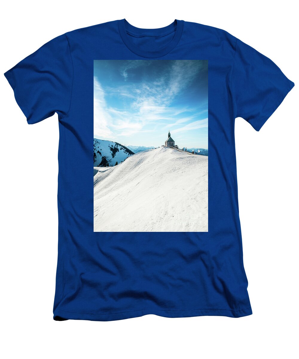 Wallberg T-Shirt featuring the photograph The chapel in the alps #2 by Hannes Cmarits