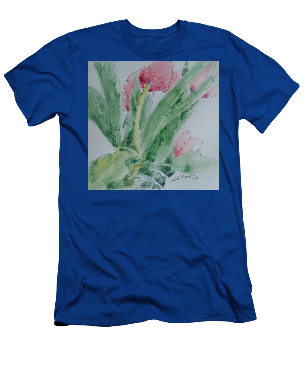 Tulips T-Shirt featuring the painting Tulips by Sheila Romard
