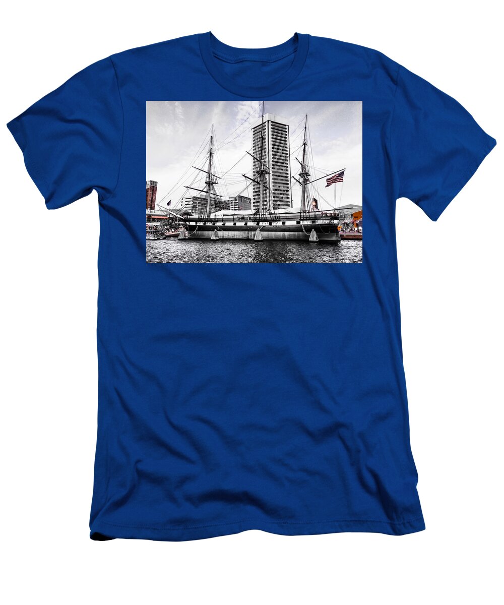 Ship T-Shirt featuring the photograph U.S.S. Constellation by Chris Montcalmo
