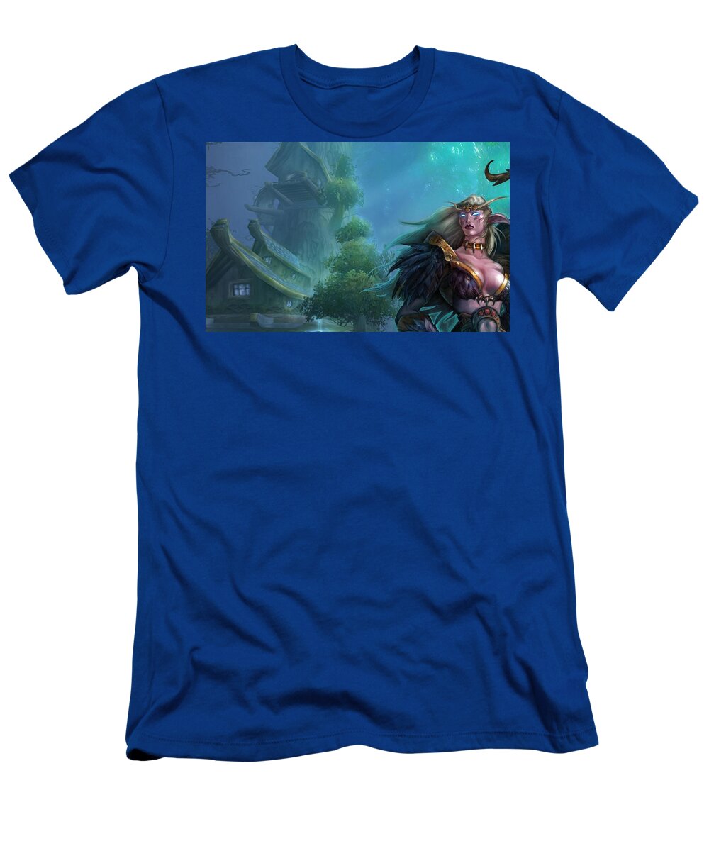 World Of Warcraft T-Shirt featuring the digital art World Of Warcraft #1 by Maye Loeser