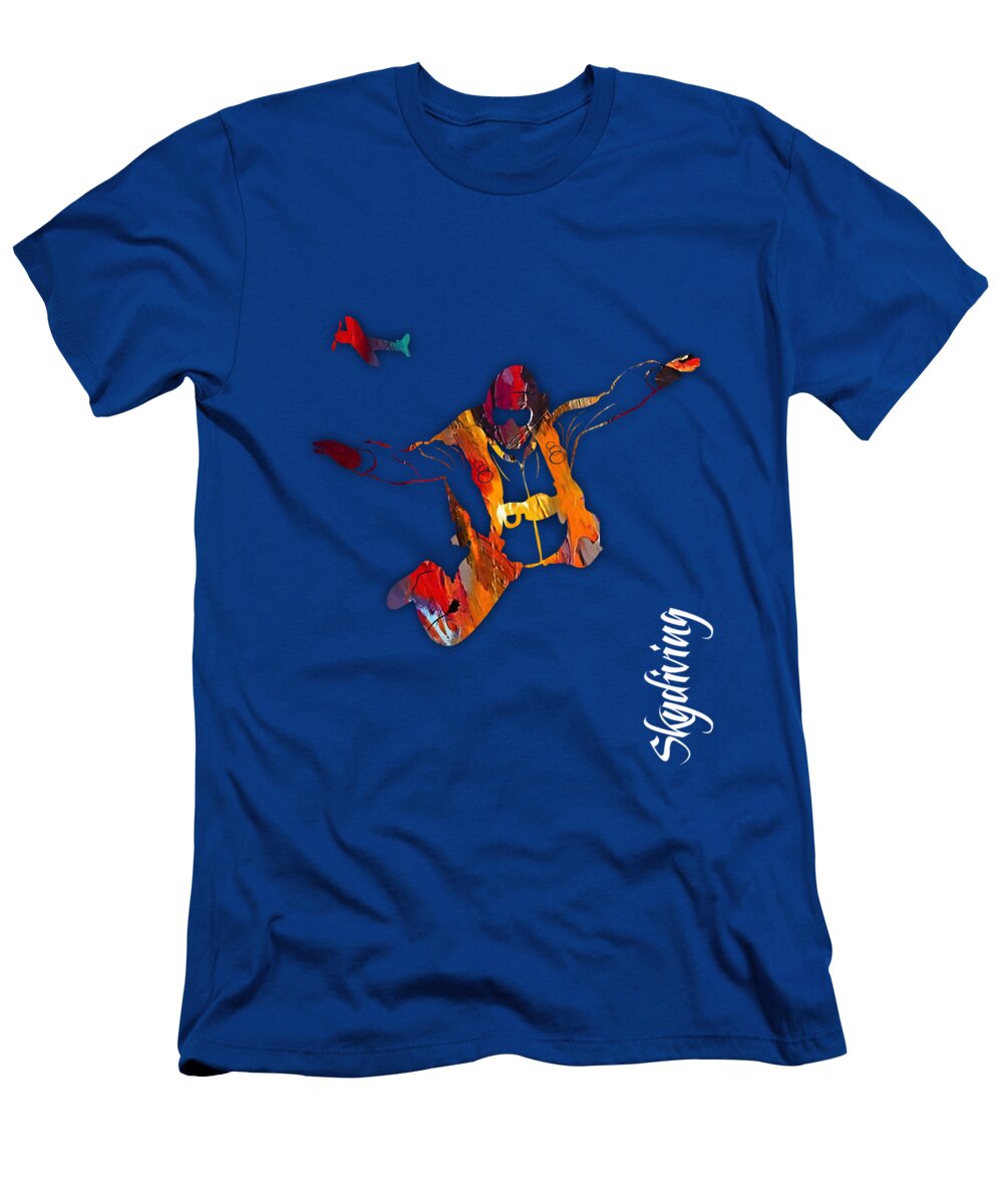 Skydiving T-Shirt featuring the mixed media Skydiving Collection #18 by Marvin Blaine