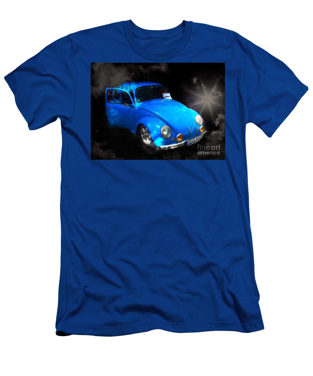 1970 Vw T-Shirt featuring the photograph 1970 Blue Bug by Anne Sands