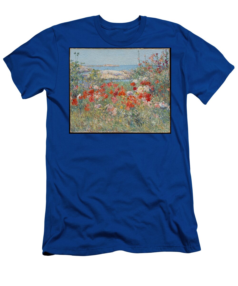 Celia Thaxter's Garden T-Shirt featuring the painting Celia Thaxter's Garden #2 by Celestial Images