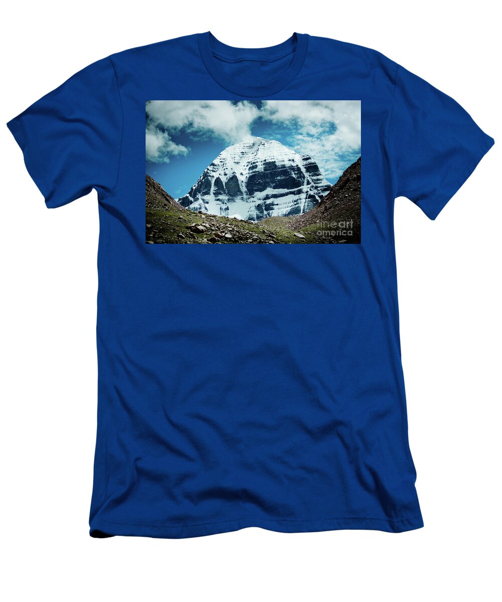 Tibet T-Shirt featuring the photograph Holy Kailas North slop Himalayas Tibet Yantra.lv #2 by Raimond Klavins