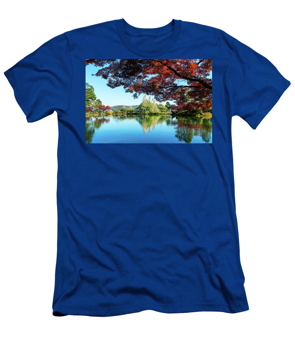 Landscape T-Shirt featuring the photograph Snow Guard - Kenroku Park #2 by Hisao Mogi