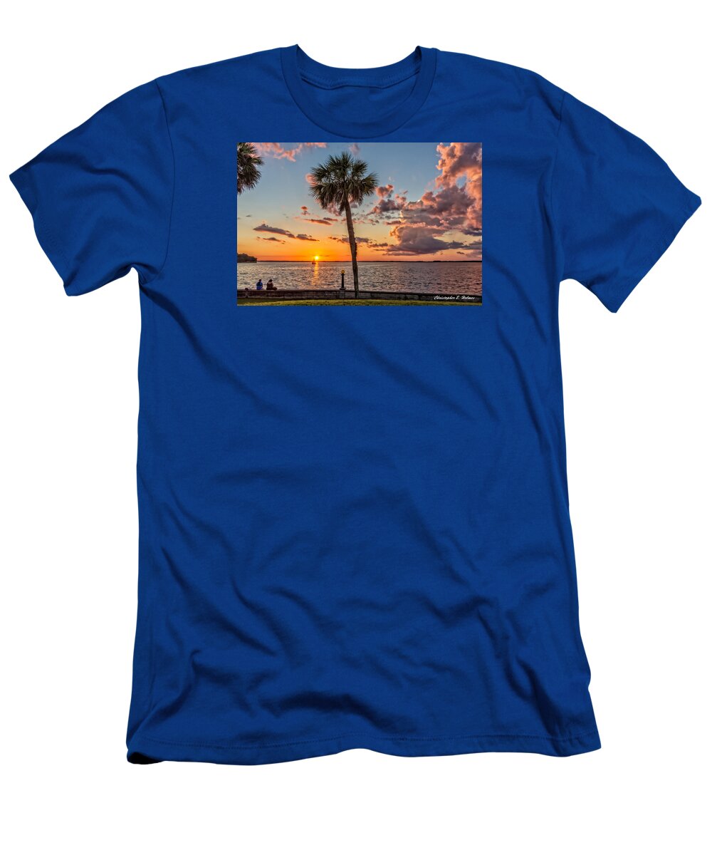 Christopher Holmes Photography T-Shirt featuring the photograph Sunset Over Lake Eustis #1 by Christopher Holmes