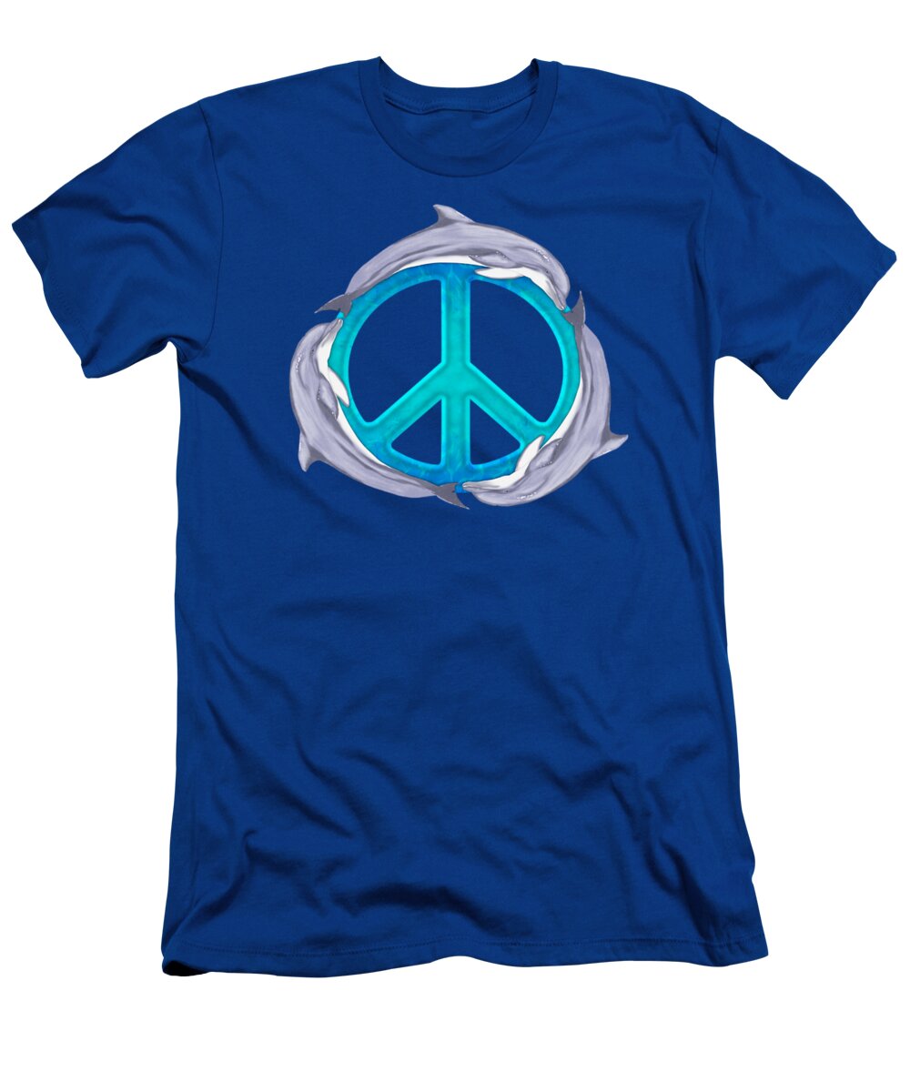 Dolphin T-Shirt featuring the digital art Dolphin Peace #3 by Chris MacDonald