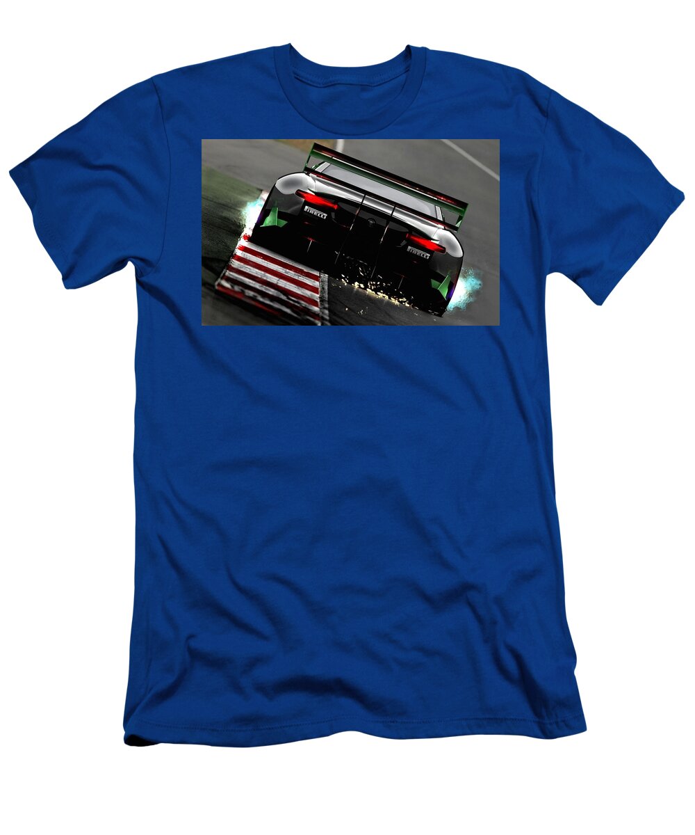 Racing T-Shirt featuring the digital art Racing #3 by Super Lovely