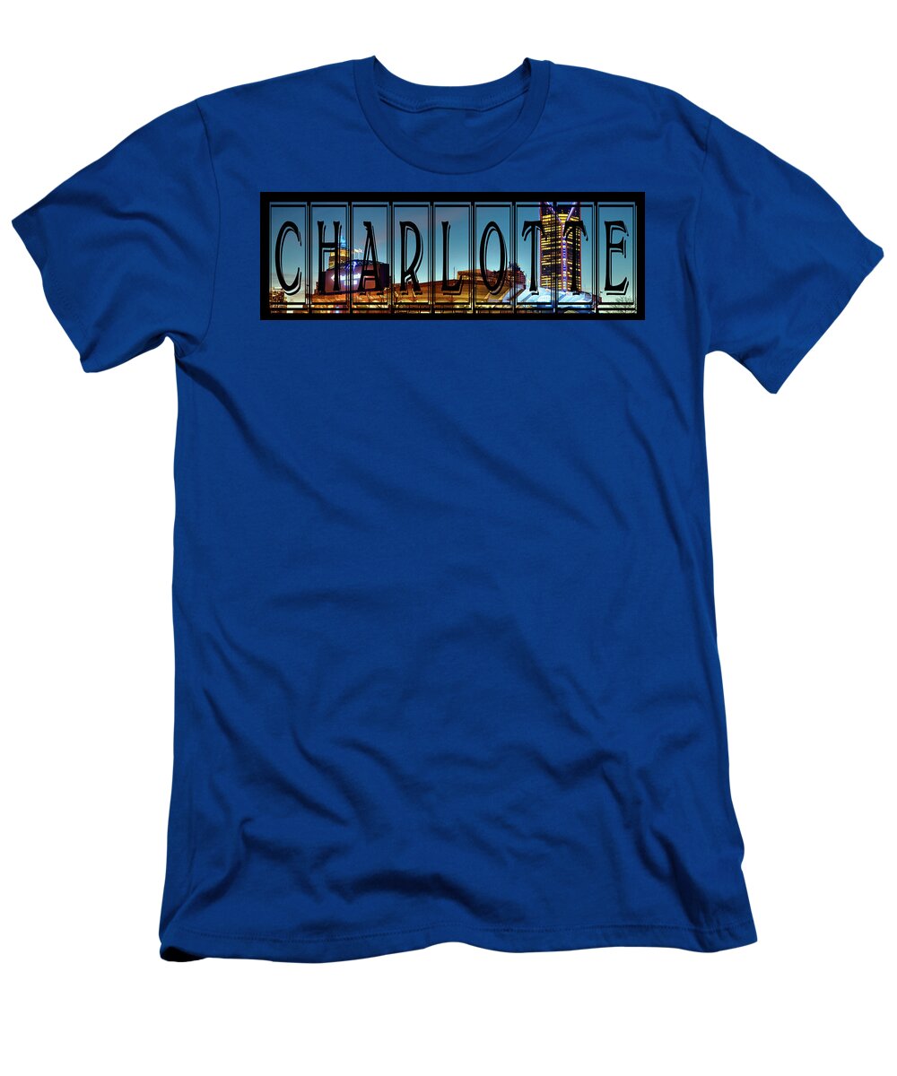 Architecture T-Shirt featuring the photograph Skyline Of Charlotte City On North Carolina #3 by Alex Grichenko