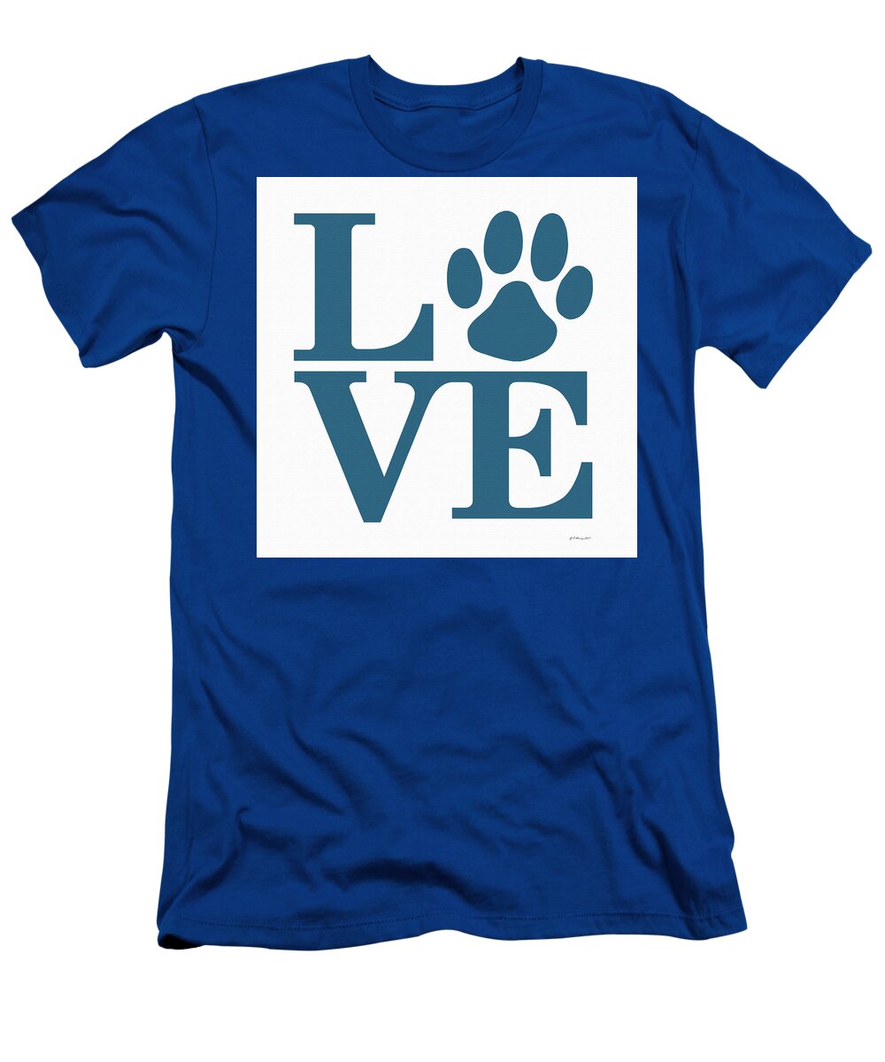 Canine T-Shirt featuring the digital art Dog Paw Love Sign #37 by Gregory Murray