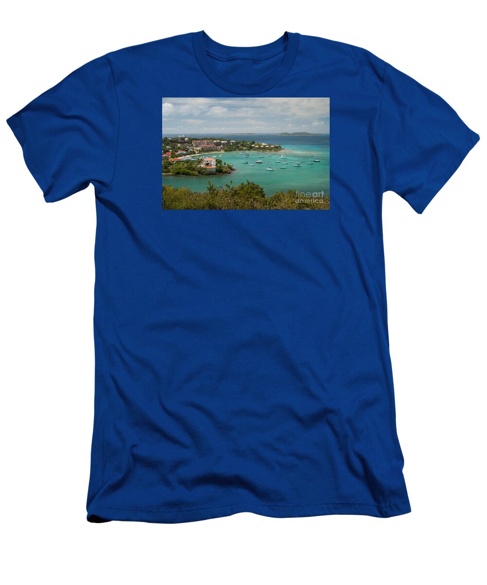Virgin Islands T-Shirt featuring the photograph Cruz Bay on St John - US Virgin Island #4 by Anthony Totah