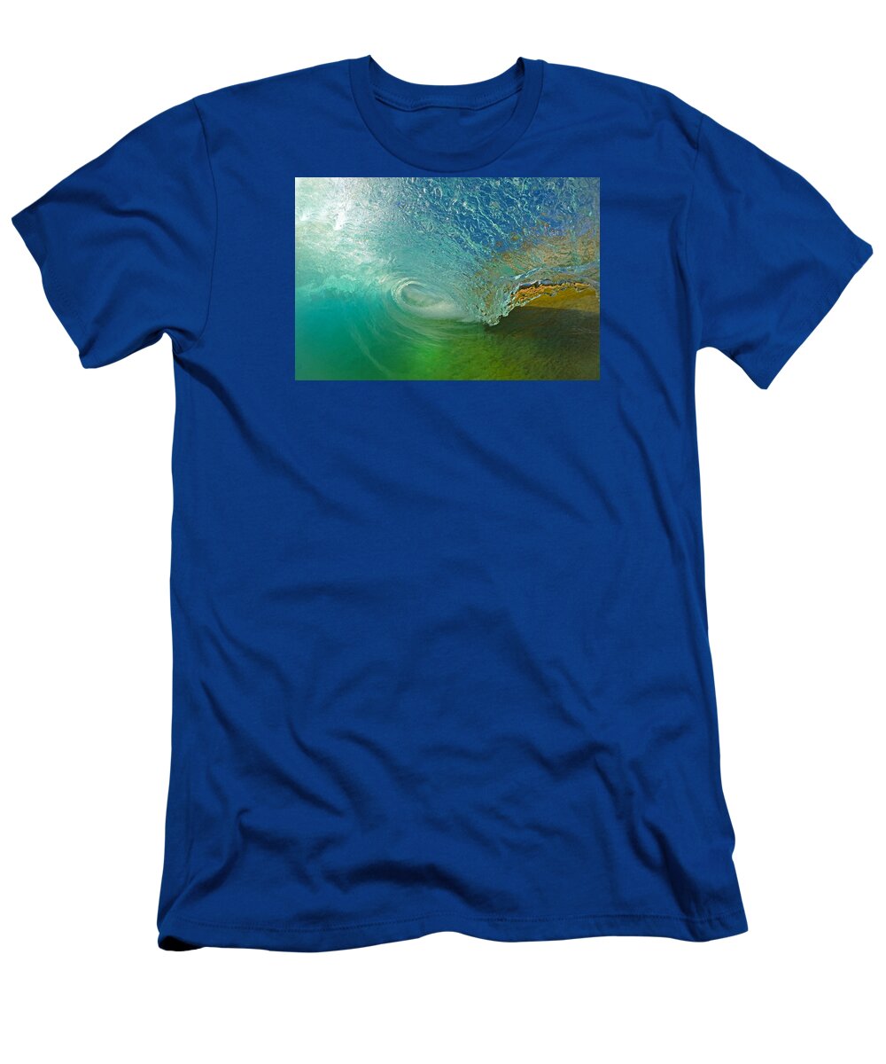 Makena Beach Maui Hawaii Shorebreak Waves Tube T-Shirt featuring the painting In The Tube #4 by James Roemmling