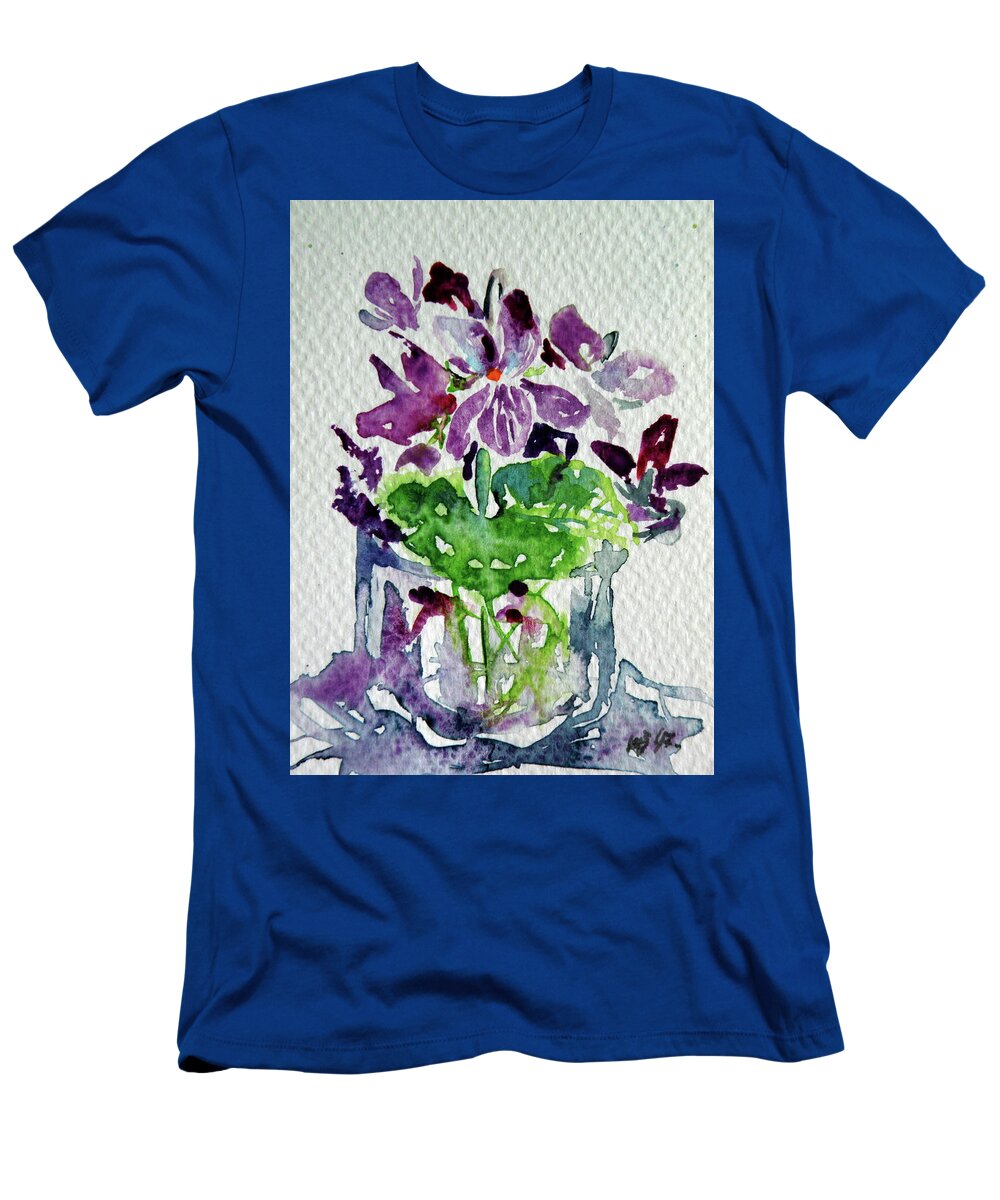 Violet T-Shirt featuring the painting Violet #4 by Kovacs Anna Brigitta