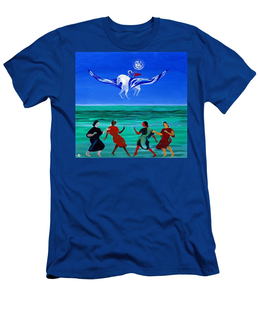 Sea T-Shirt featuring the painting Sons of the Sun #6 by Enrico Garff