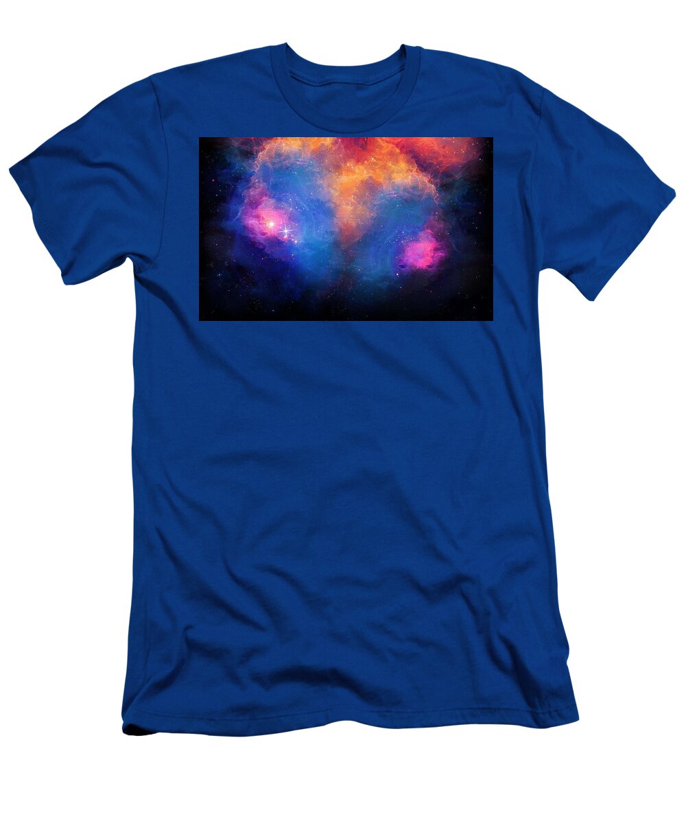 Galaxy T-Shirt featuring the painting 69374608-nebula-wallpapers by Celestial Images