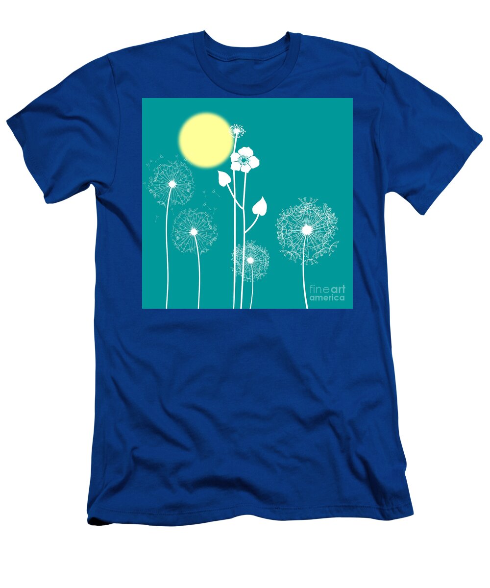 Landscape T-Shirt featuring the painting Wild Flowers #7 by Celestial Images