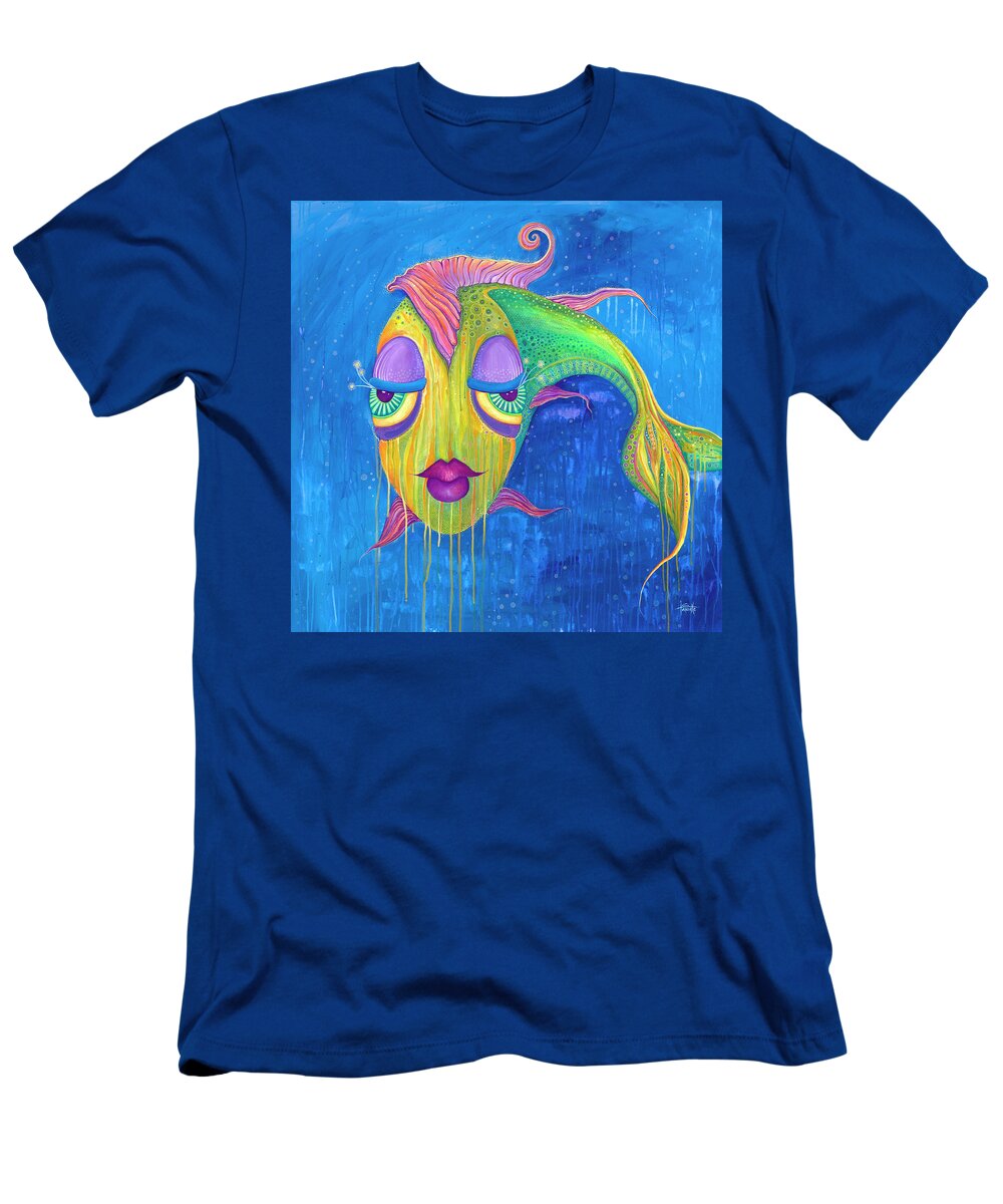 Fish T-Shirt featuring the painting A Beautiful Shade of Broken by Tanielle Childers