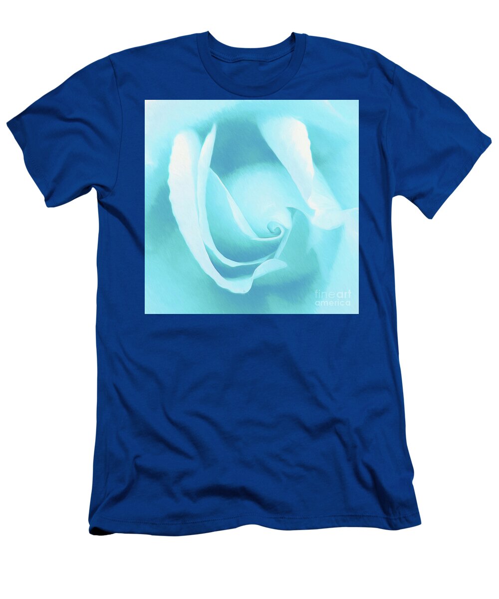 Roses-rosa T-Shirt featuring the photograph A Blue Rose - Romantic Abstract Art by Scott Cameron