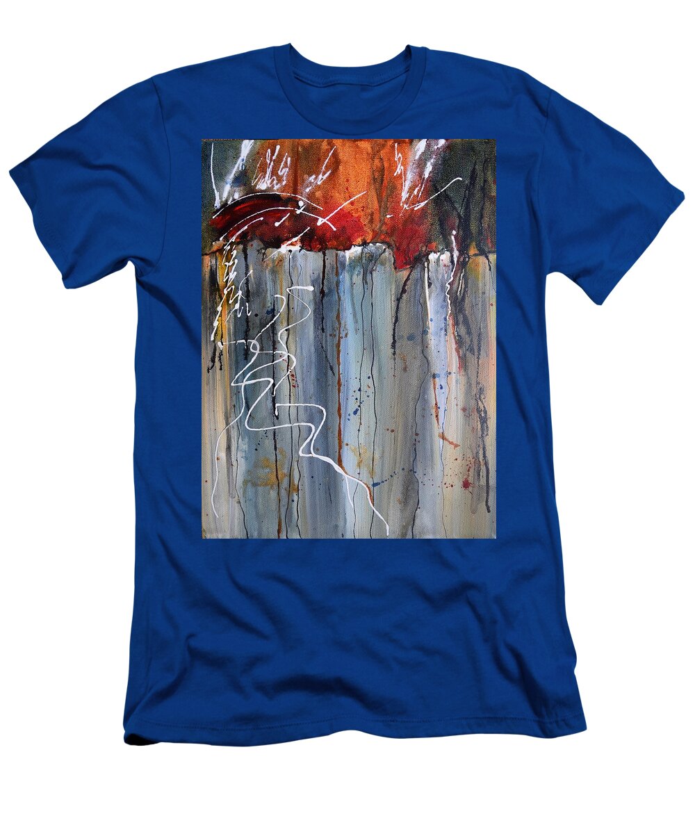 Abstract T-Shirt featuring the painting A Burning Issue by Nancy Jolley