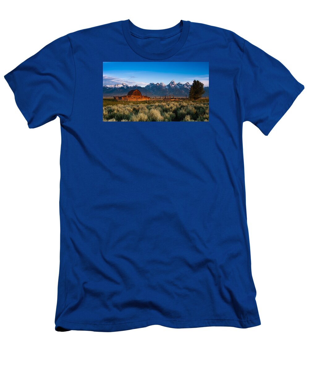 Jackson Hole T-Shirt featuring the photograph A Moulton Barn by Monte Stevens