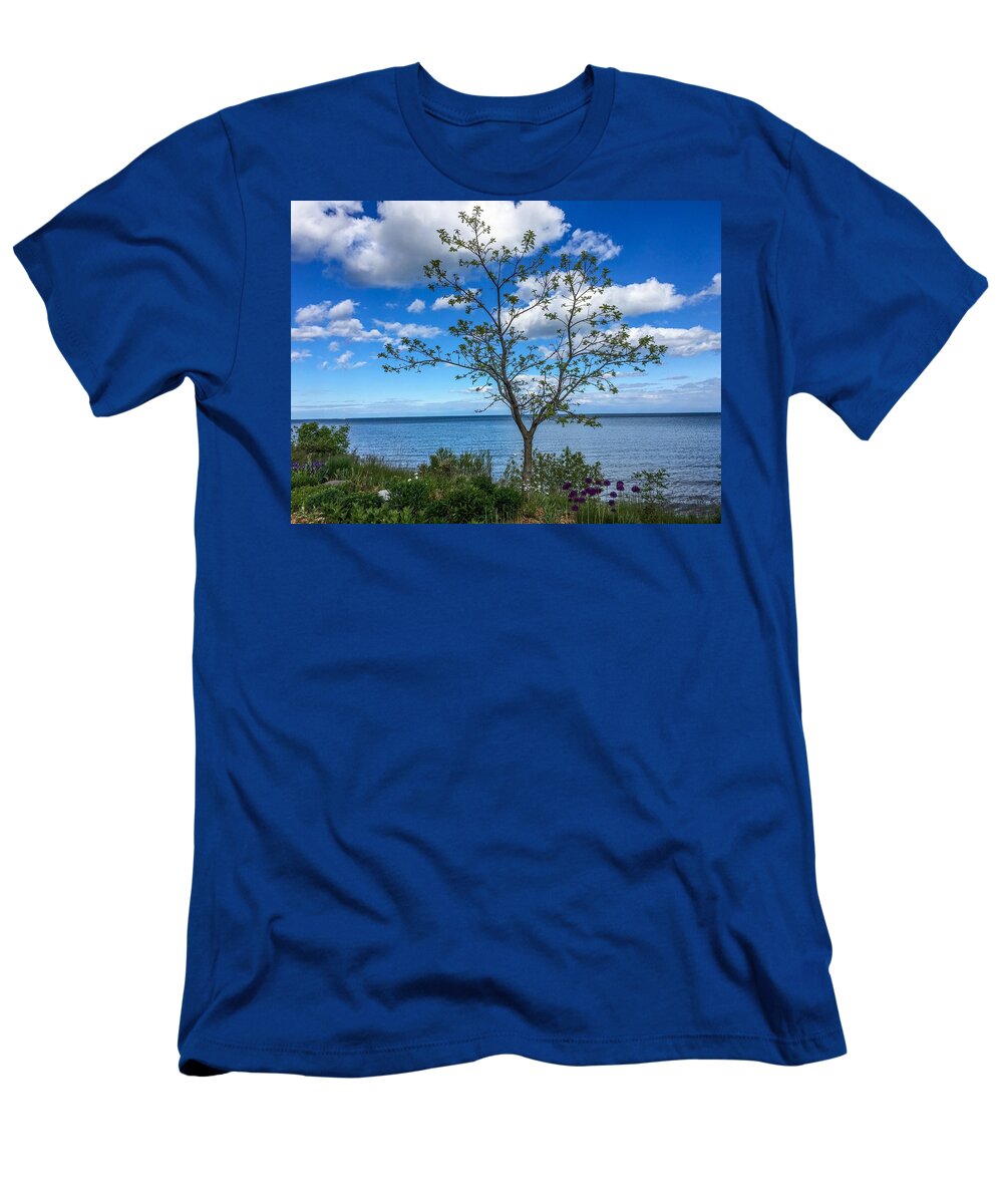 Landscape T-Shirt featuring the photograph A Walk Along Lake Michigan by Chris Berrier