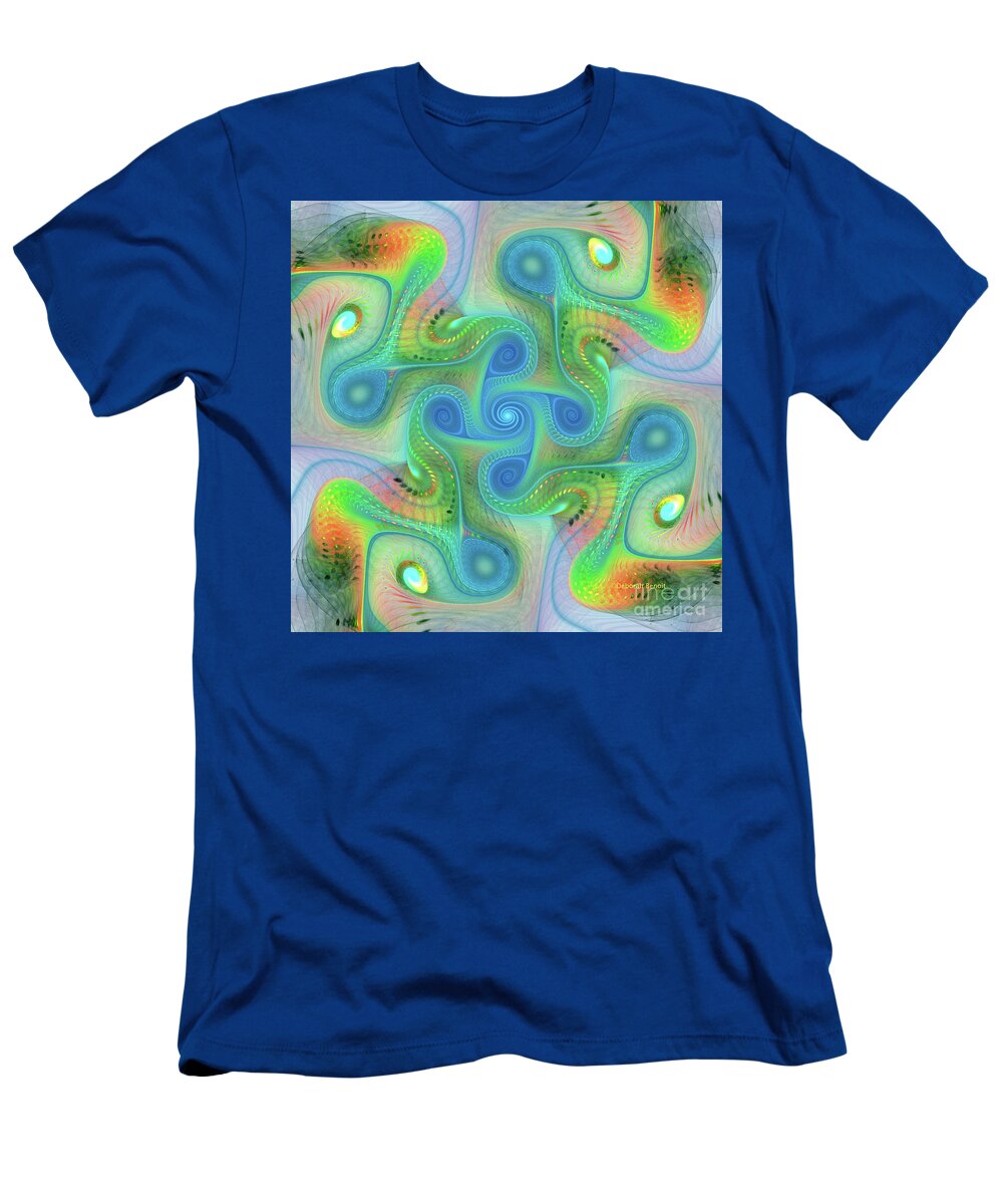Fractal T-Shirt featuring the digital art Abstract Gnarl by Deborah Benoit