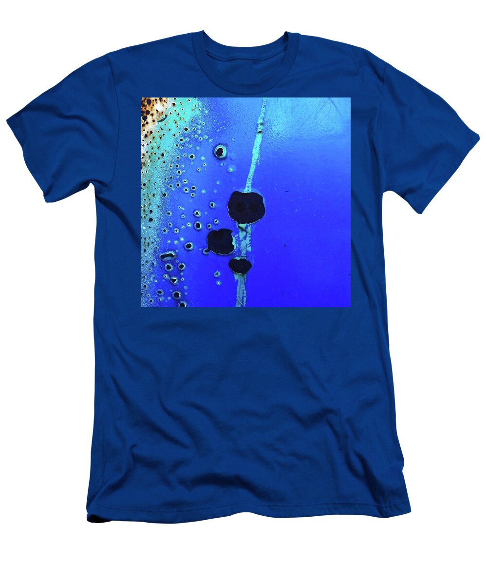 Blue T-Shirt featuring the photograph Abstract #blue #green #urban by Ginger Oppenheimer