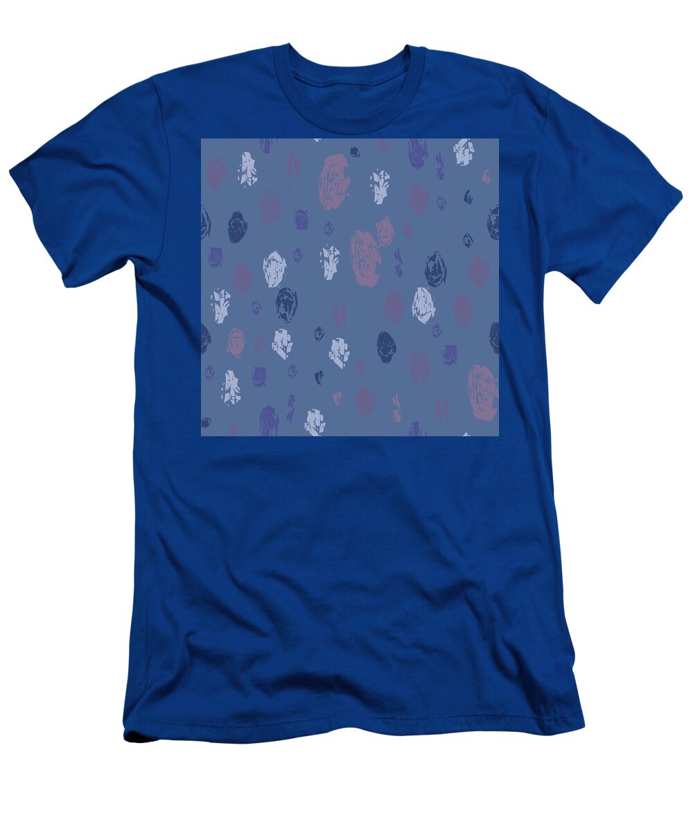 Blue T-Shirt featuring the digital art Abstract Rain on Blue by April Burton