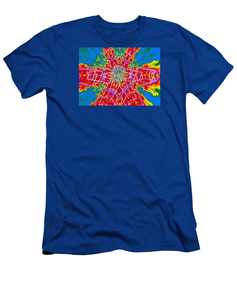 Abstract T-Shirt featuring the digital art Abstract Visuals - Mystic Space by Charmaine Zoe