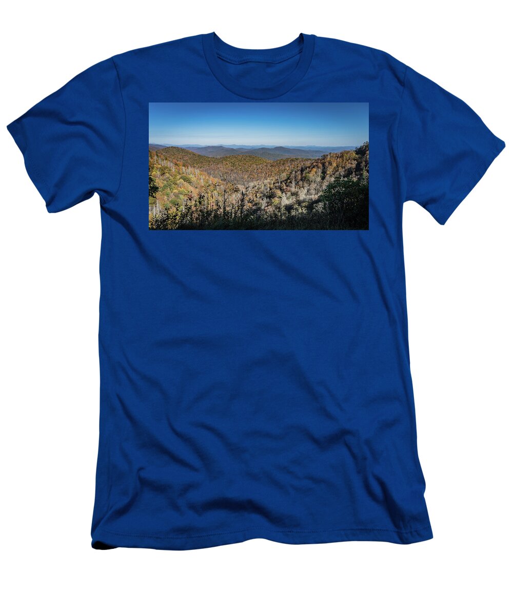 Blue Ridge Parkway T-Shirt featuring the photograph Across the divide by Jane Luxton