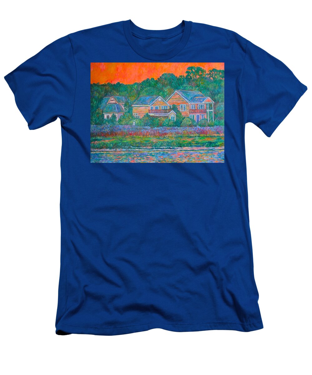 Landscape T-Shirt featuring the painting Across the Marsh at Pawleys Island    by Kendall Kessler