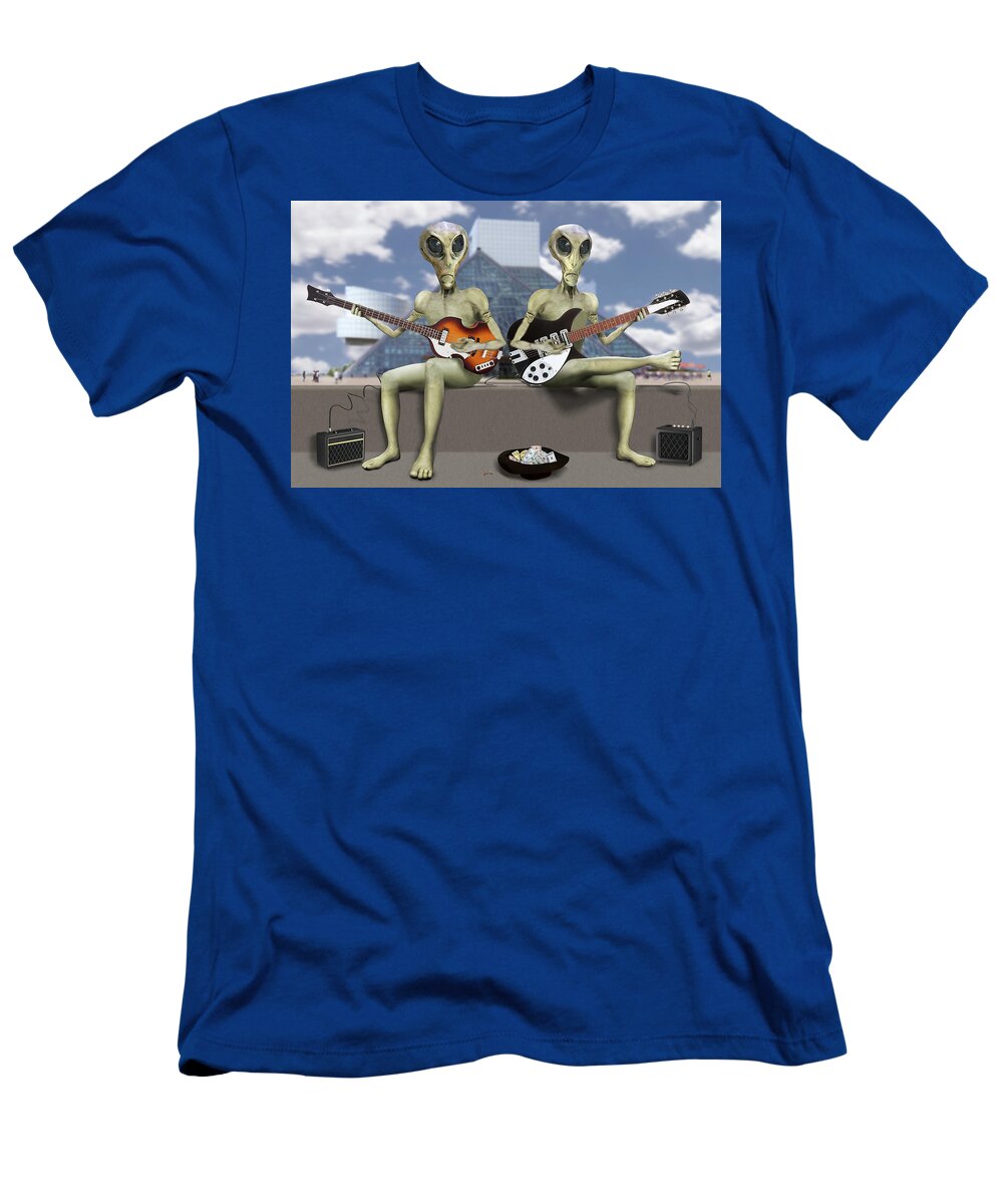 Aliens T-Shirt featuring the photograph Alien Vacation - Trying To Make Ends Meet by Mike McGlothlen