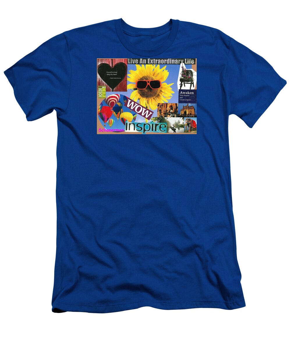 Collage Art T-Shirt featuring the mixed media All of Life Can Inspire by Susan Schanerman