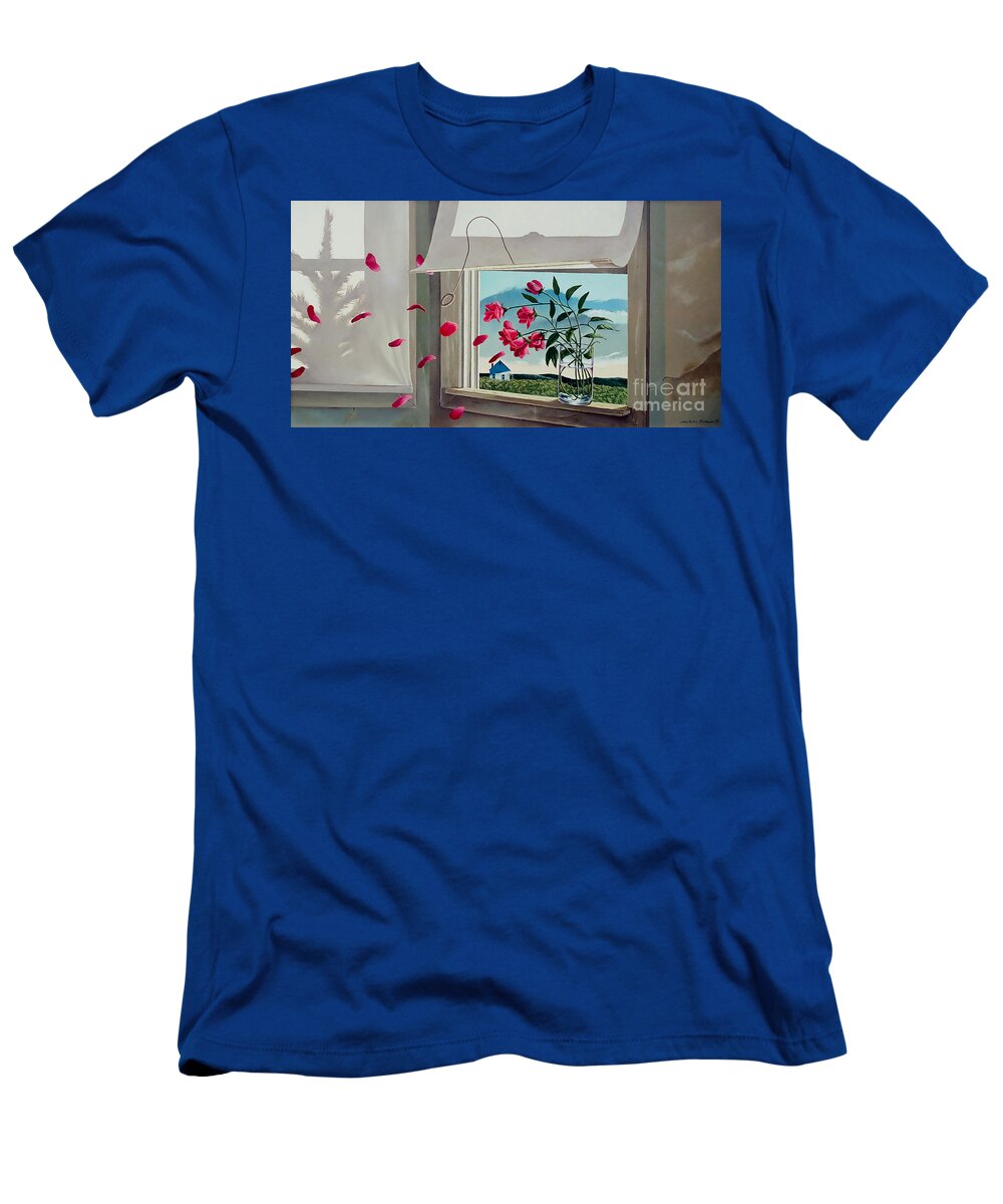 Roses T-Shirt featuring the painting Always with you by Christopher Shellhammer