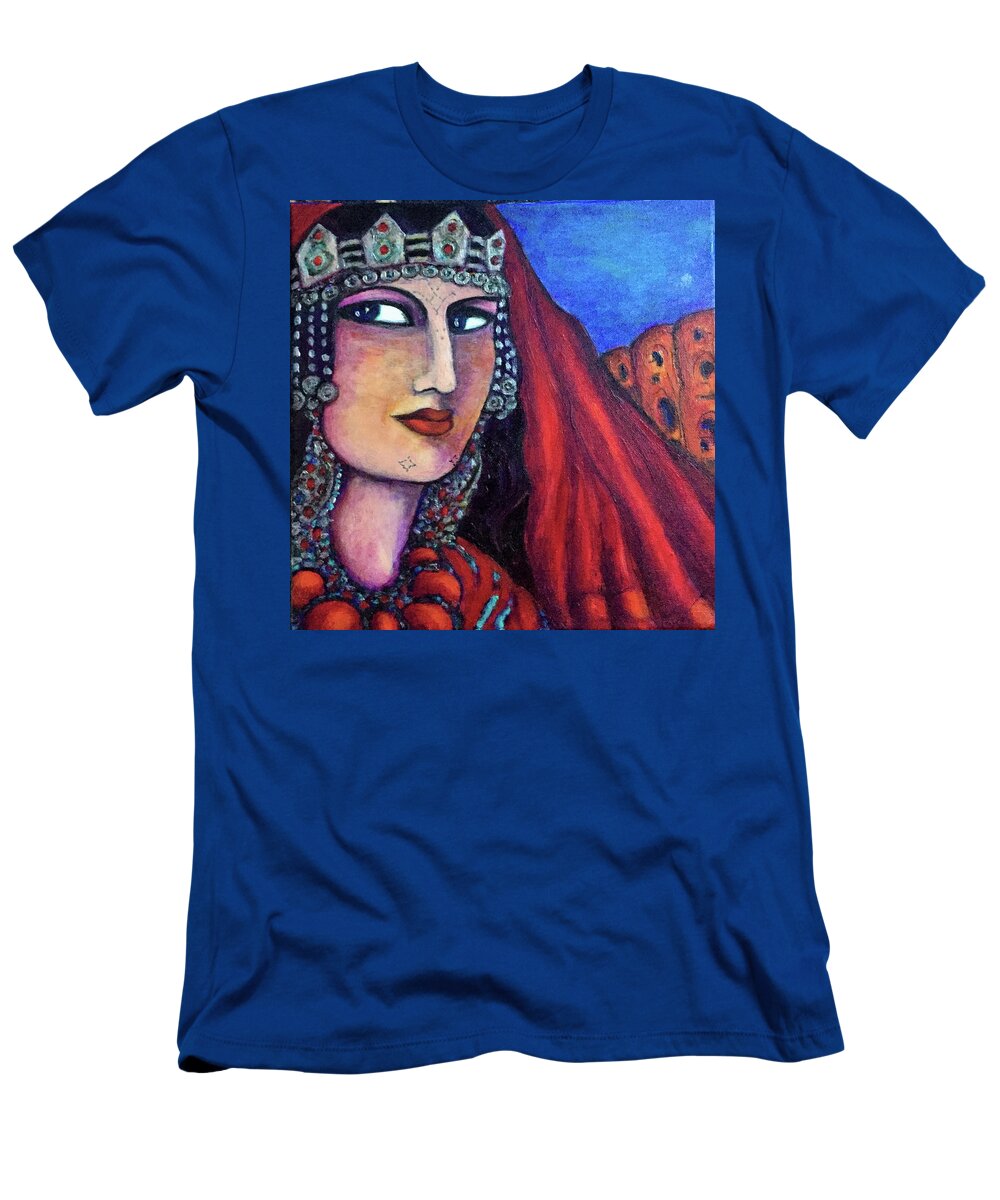 Original T-Shirt featuring the painting Amazigh Beauty 1 by Rae Chichilnitsky