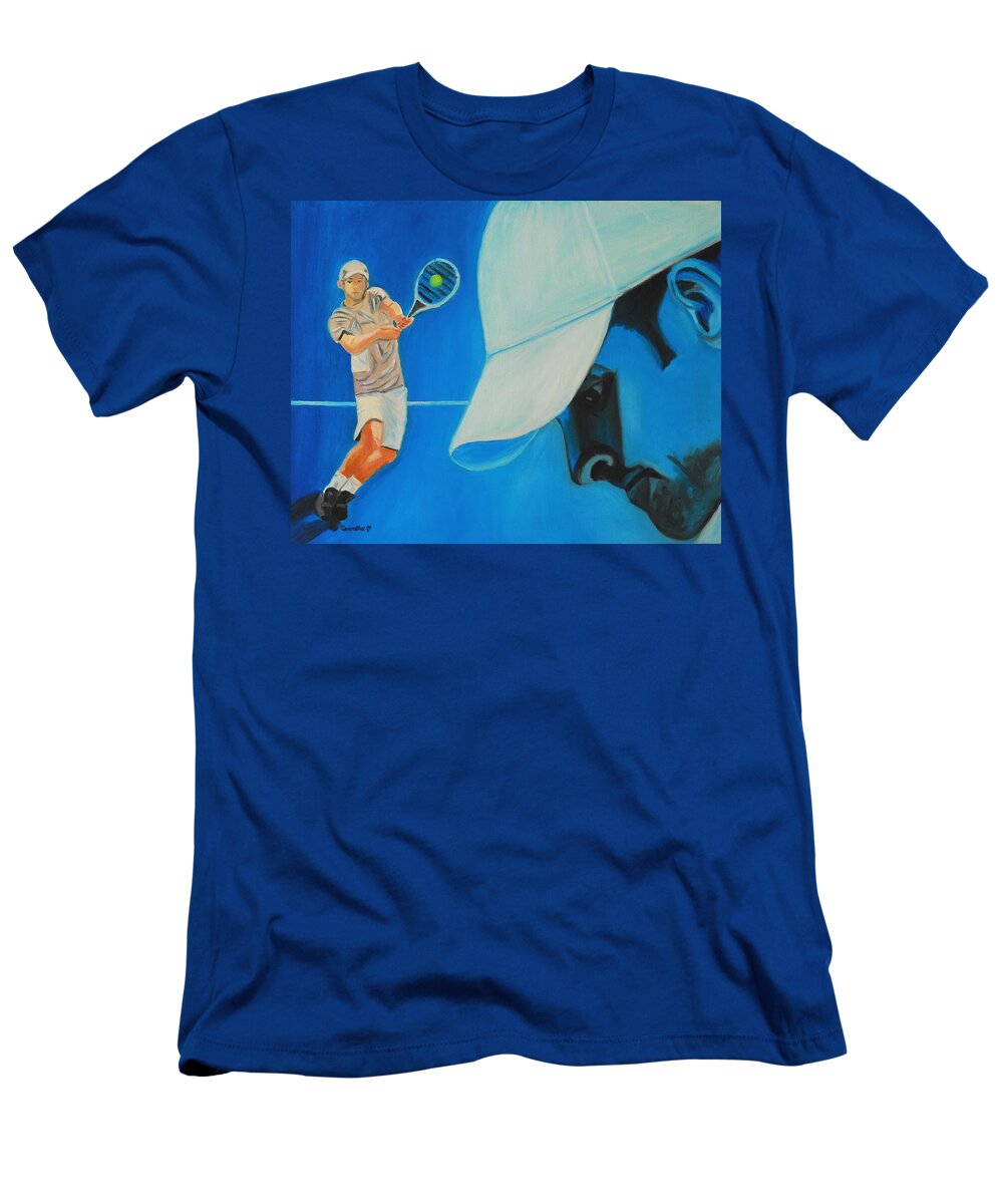 Andy T-Shirt featuring the painting Andy Roddick by Quwatha Valentine