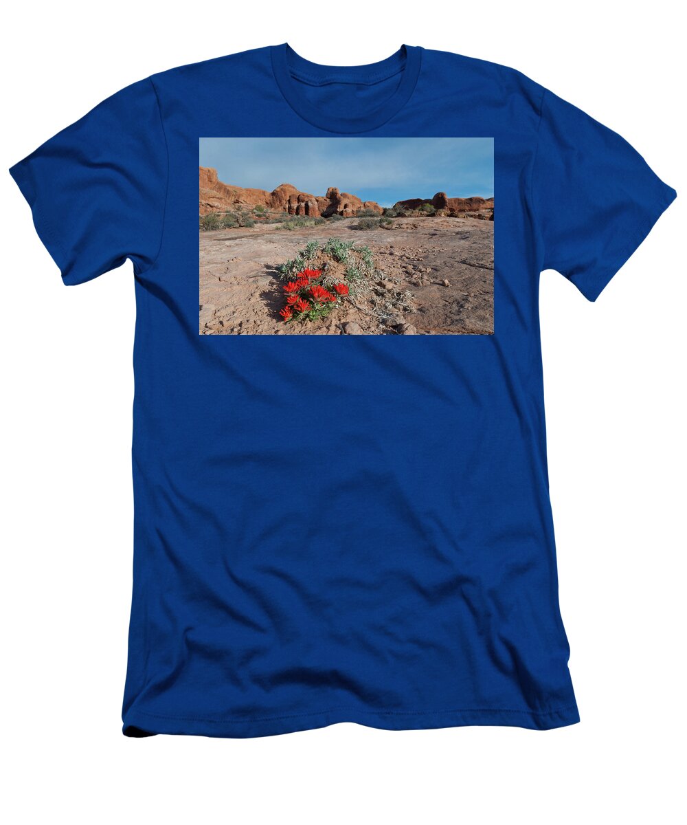 Arches National Park T-Shirt featuring the photograph Arches National Park Indian Paintbrush Landscape by Cascade Colors