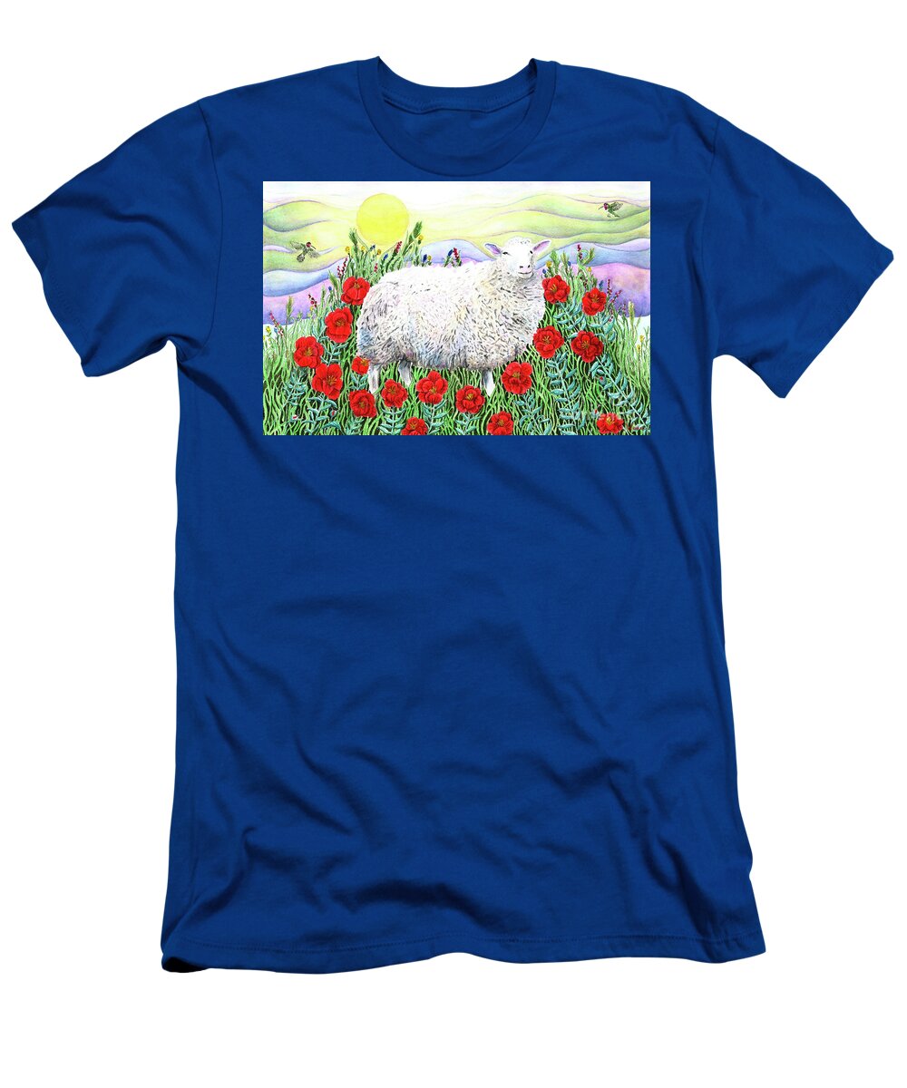 Lise Winne T-Shirt featuring the painting Arrival of the Hummingbirds by Lise Winne