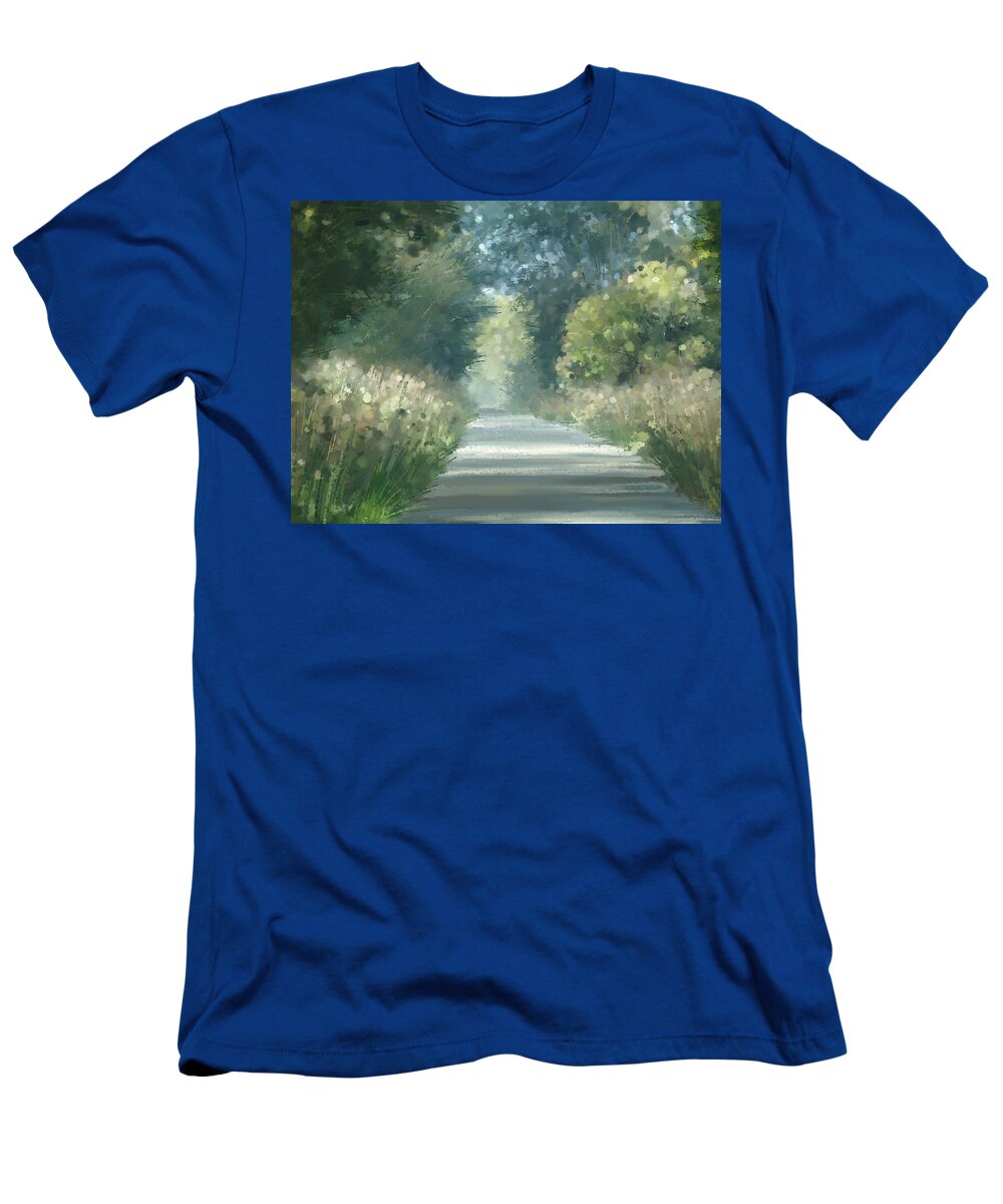 Painting T-Shirt featuring the pastel The road back home by Ivana Westin