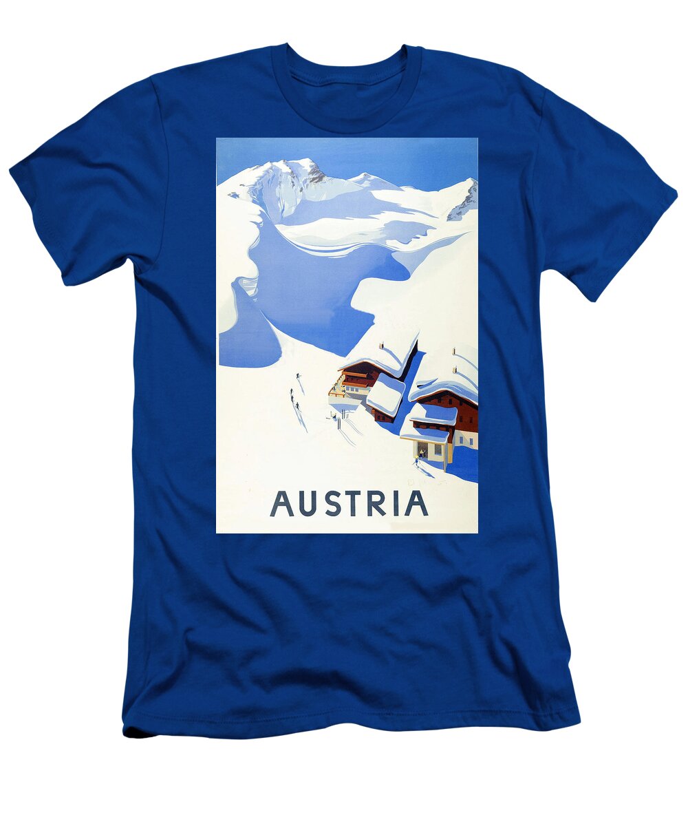 Austria T-Shirt featuring the digital art Austria, alps, winter ski sport by Long Shot