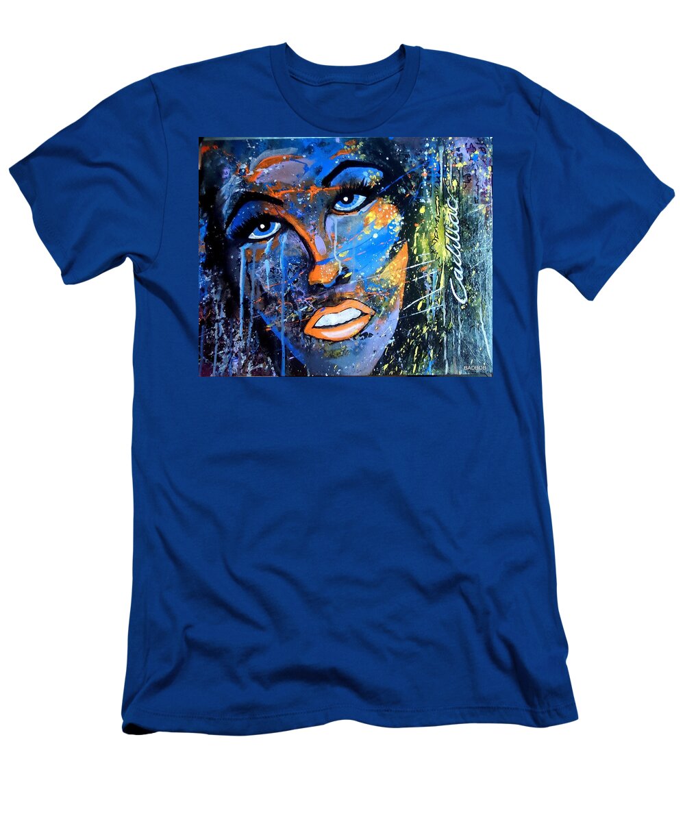 Painted Girl T-Shirt featuring the painting Badfocus by Robert Francis