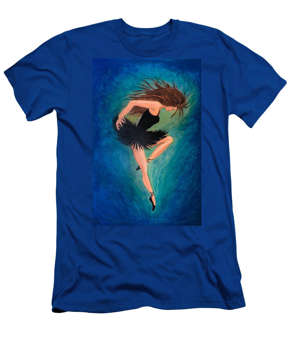 Ballerina T-Shirt featuring the painting Ballerina Dancer by Lilia D