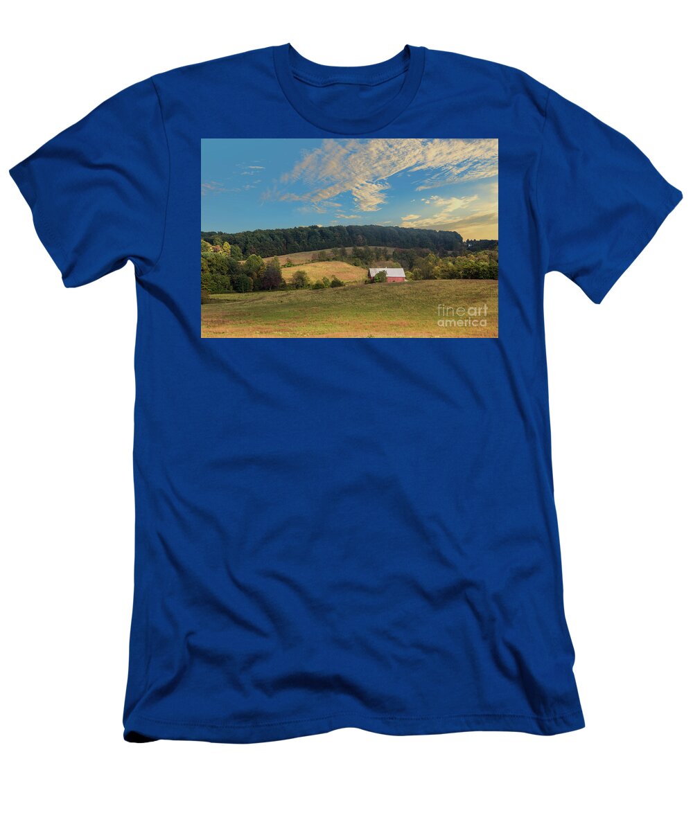 Emmitsburg T-Shirt featuring the photograph Barn in Field by Malcolm L Wiseman III