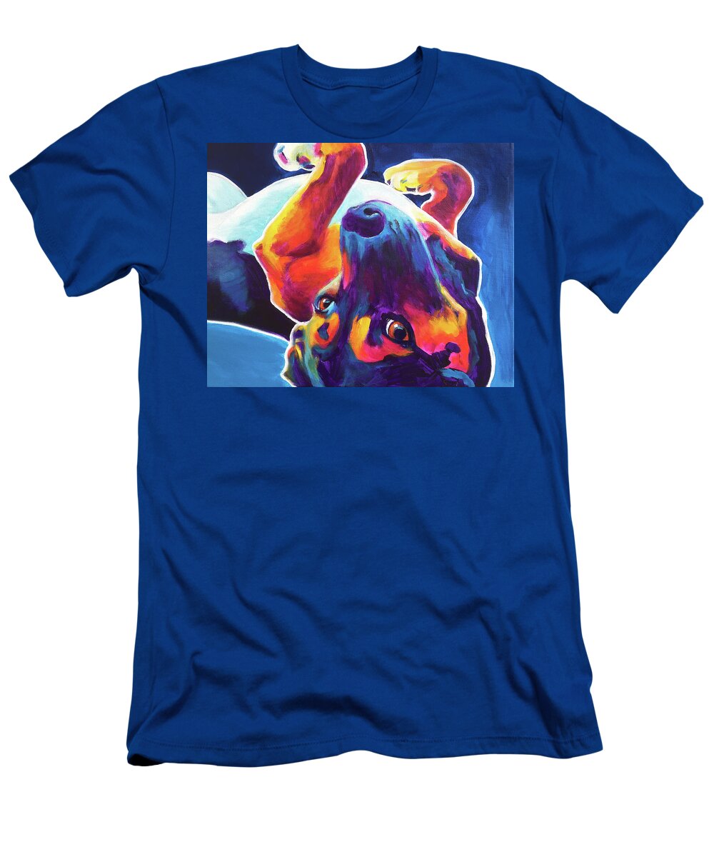 Beagle T-Shirt featuring the painting Beagle - Roxy by Dawg Painter