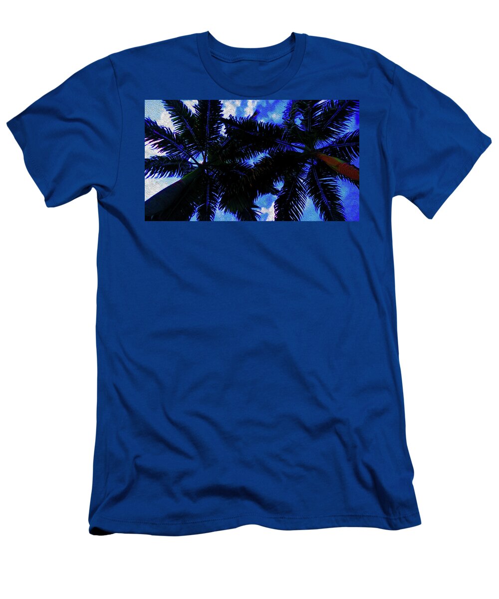 Bautiful Palm In Blue Sky T-Shirt featuring the digital art Beautiful Palm in Blue Sky by Akin Samuel