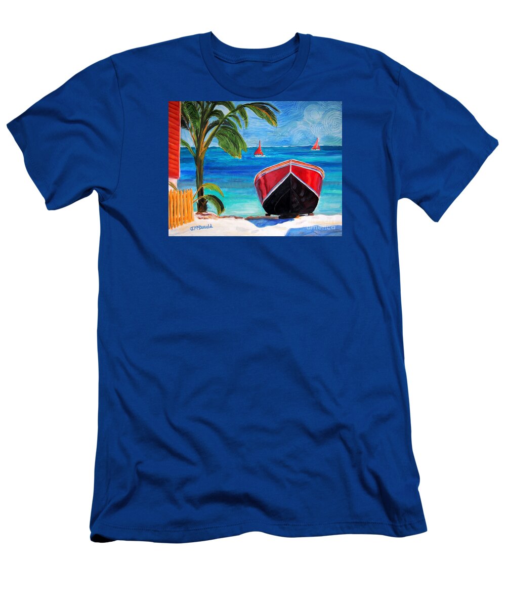 Belize T-Shirt featuring the painting Belizean Dream by Janet McDonald