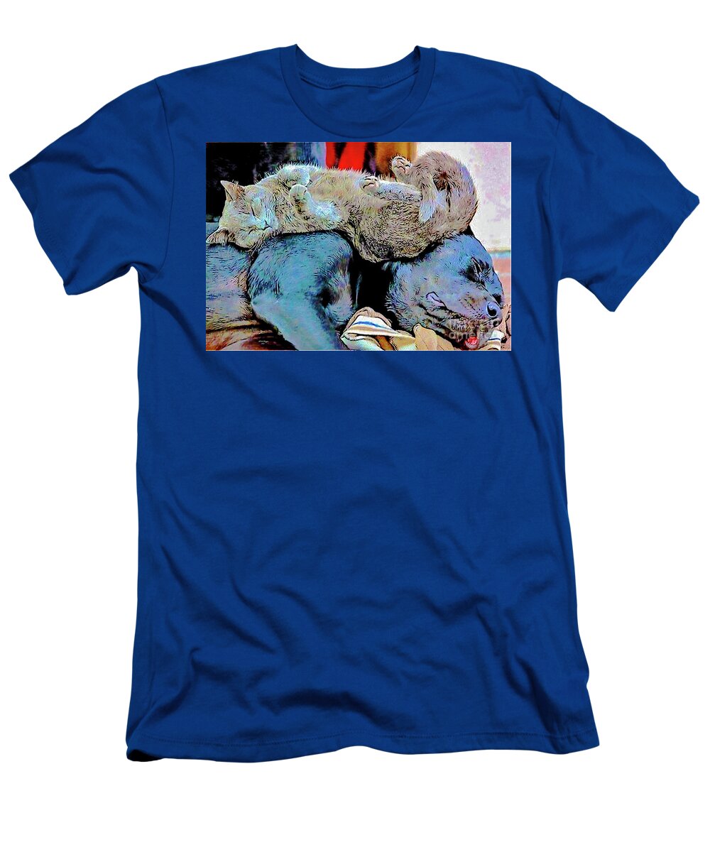 Dog T-Shirt featuring the digital art Best Buds II by DB Hayes