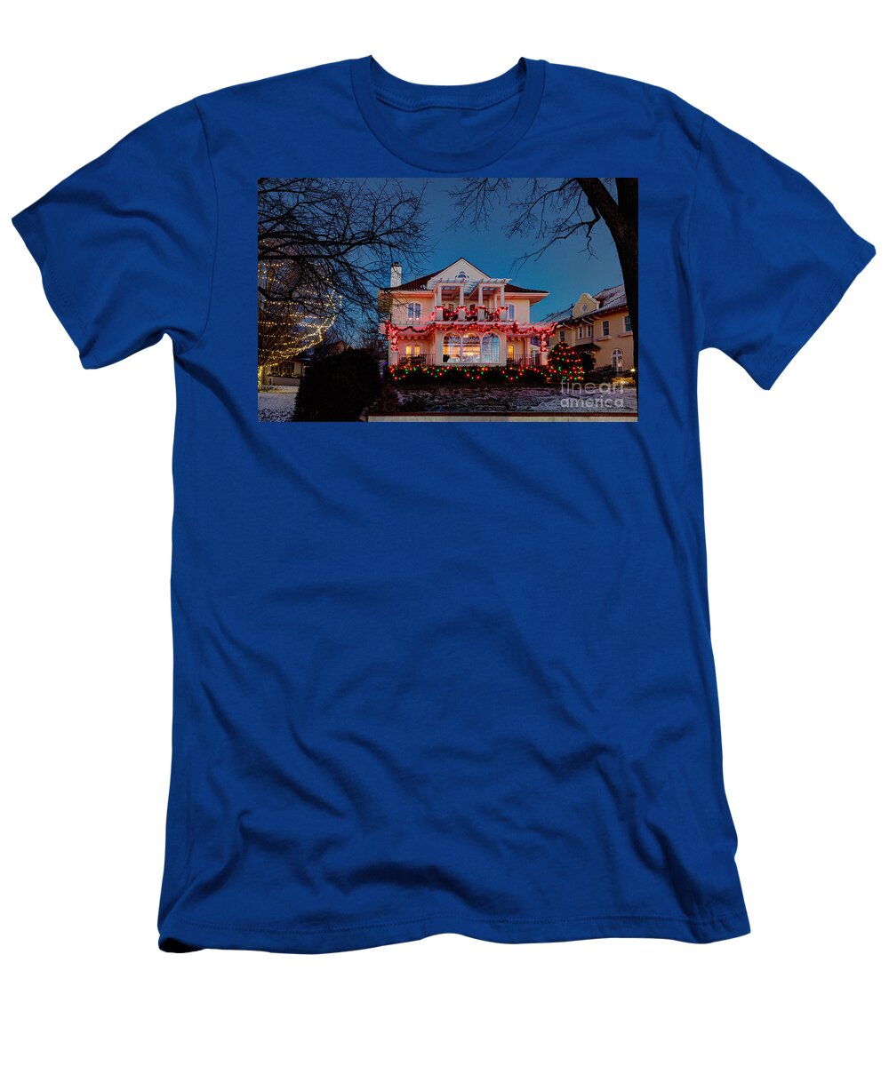 Architecture T-Shirt featuring the photograph Best Christmas Lights Lake of the Isles Minneapolis by Wayne Moran